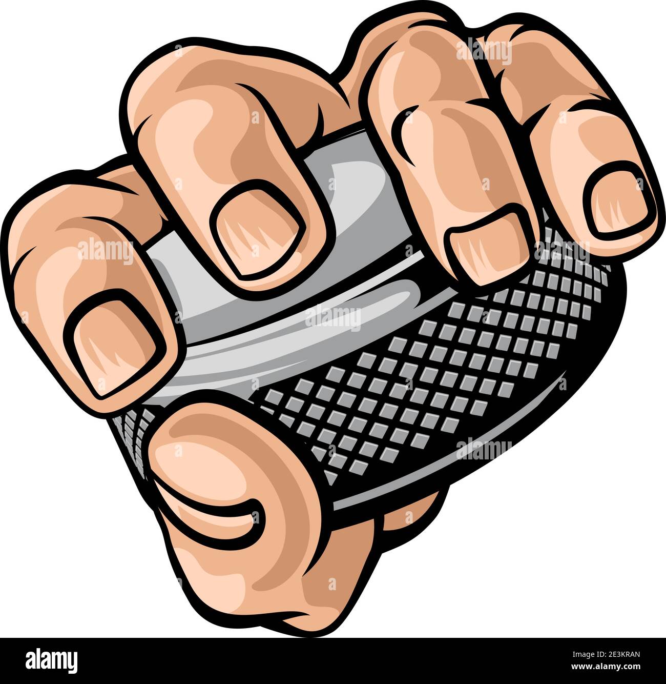 Hand holding Ice Hockey Puck Cartoon Stock Vector Image & Art Alamy