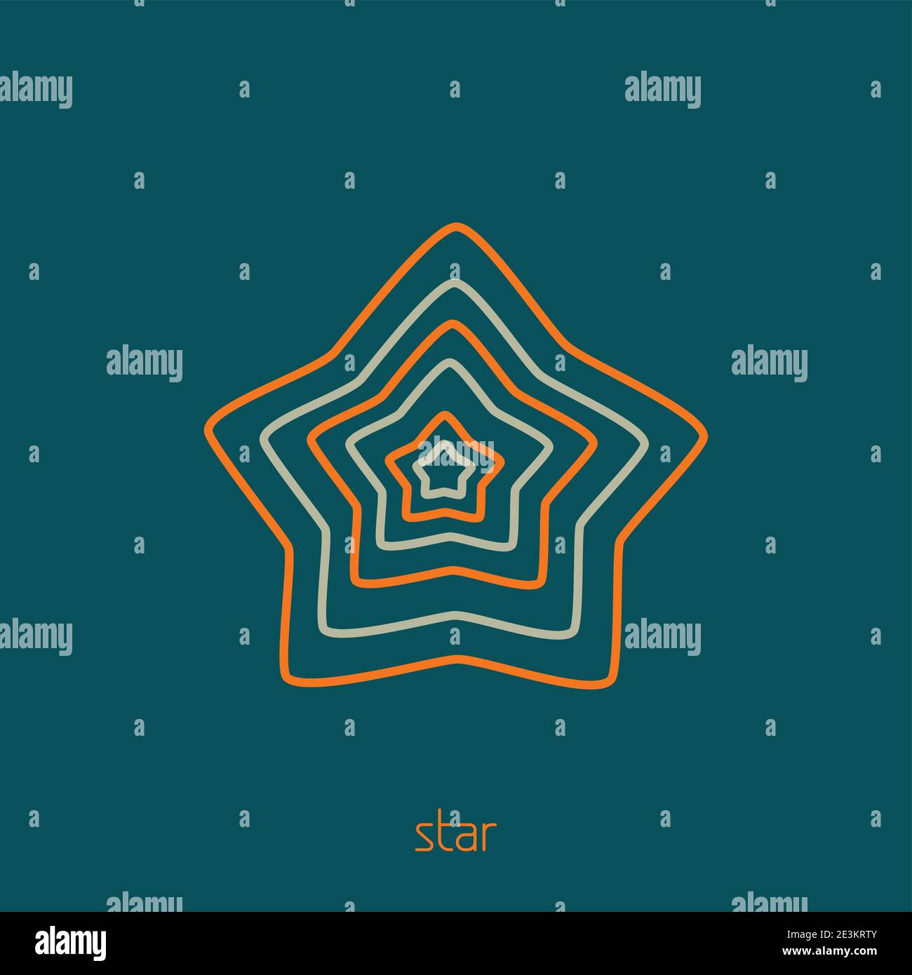 Abstract simple contour star on a sherpa blue background. Vector Stock Vector