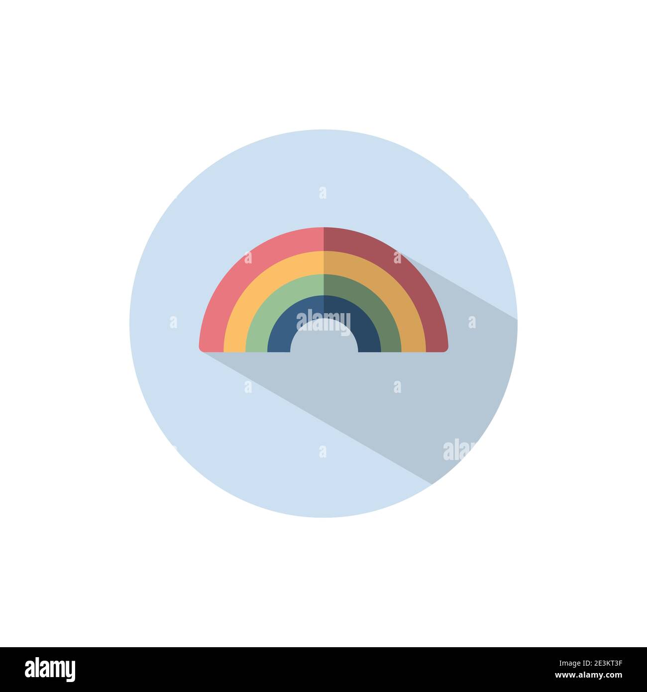 Rainbow. Flat color icon on a circle. Weather vector illustration Stock Vector Image & Art Alamy