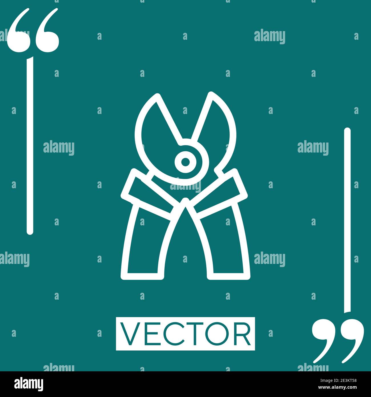 mower scissor vector icon Linear icon. Editable stroke line Stock Vector