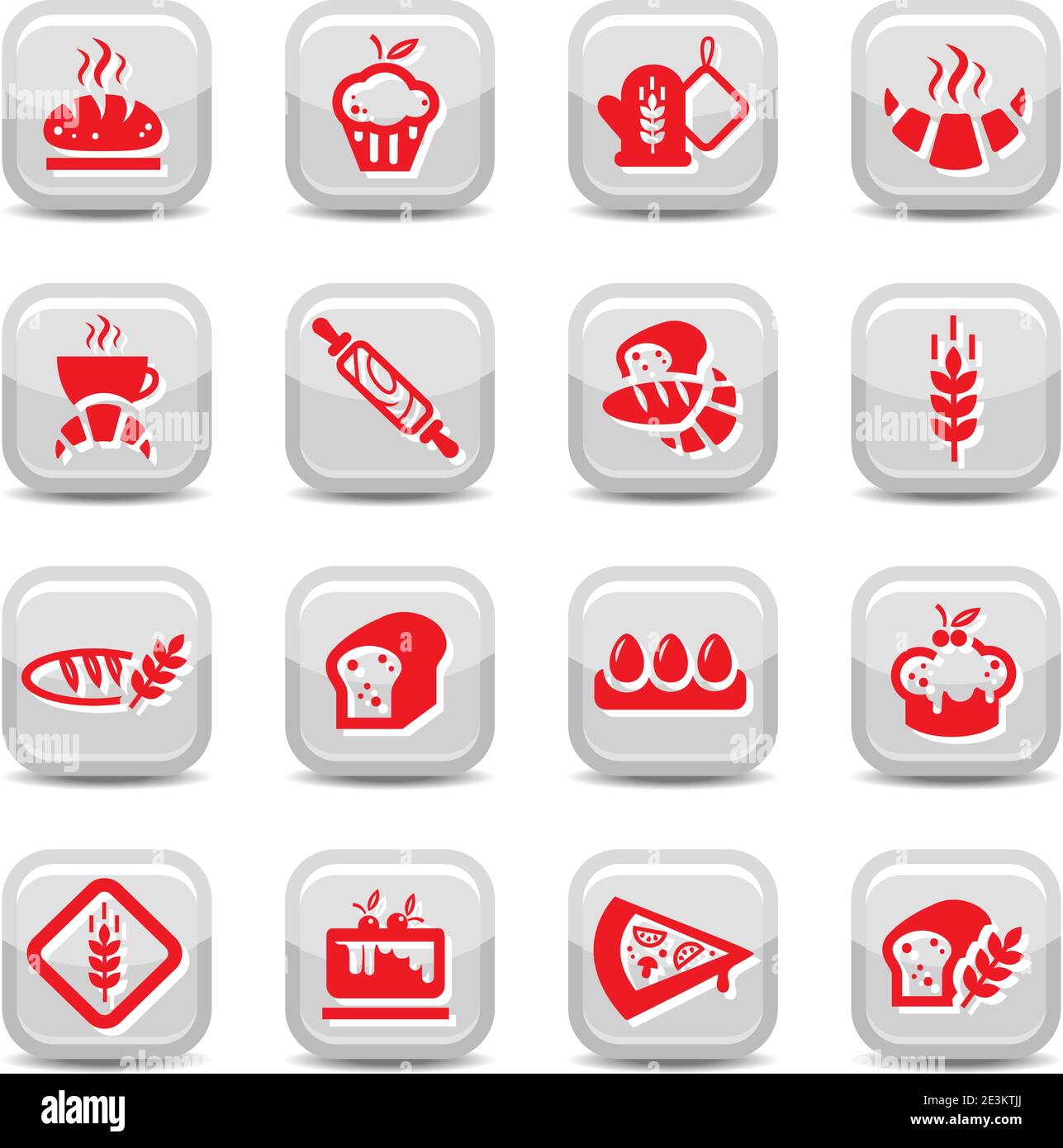 Bakery Icon Set for web and mobile. All elements are grouped. Stock Vector