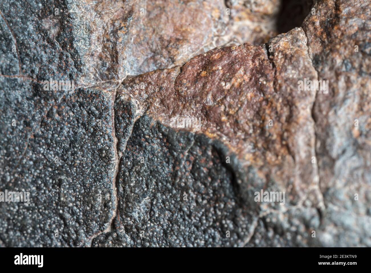 Macro photo of the fusion crust from a Chondrite Meteorite, piece of ...