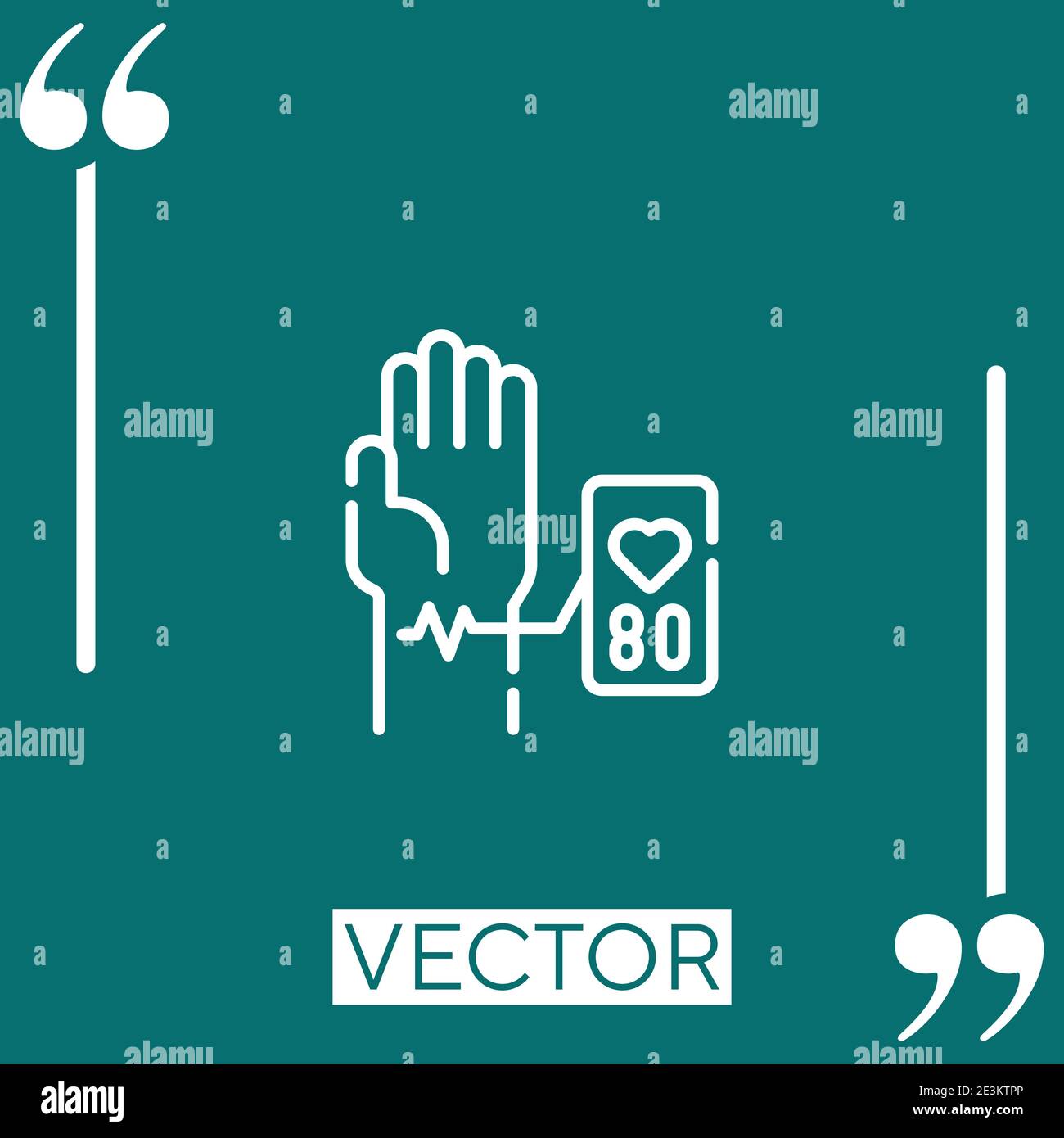 pulse vector icon Linear icon. Editable stroke line Stock Vector