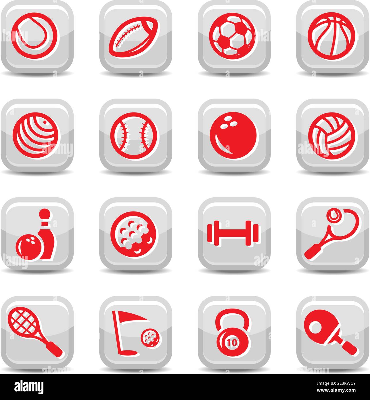 Icons set sports and games for web and mobile. Stock Vector