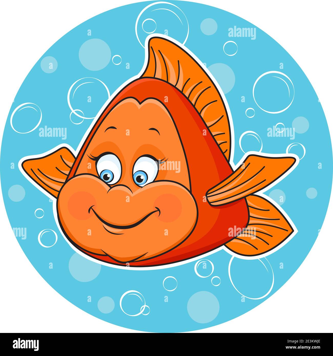 Illustration of fun Golden fish in the water. Stock Vector