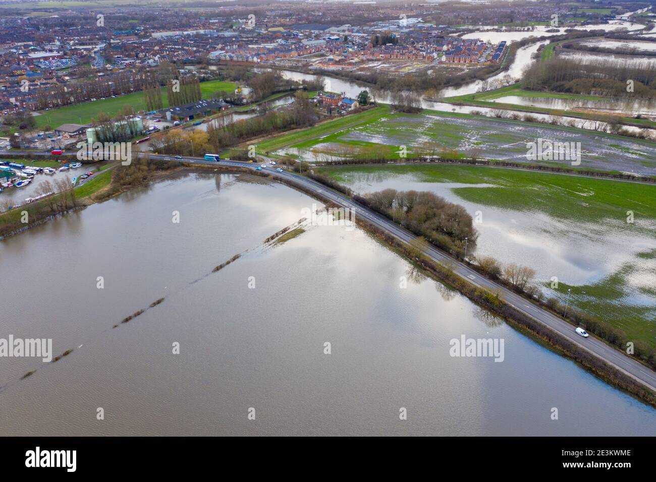 Aerial drone photo of the town of Allerton Bywater near Castleford in