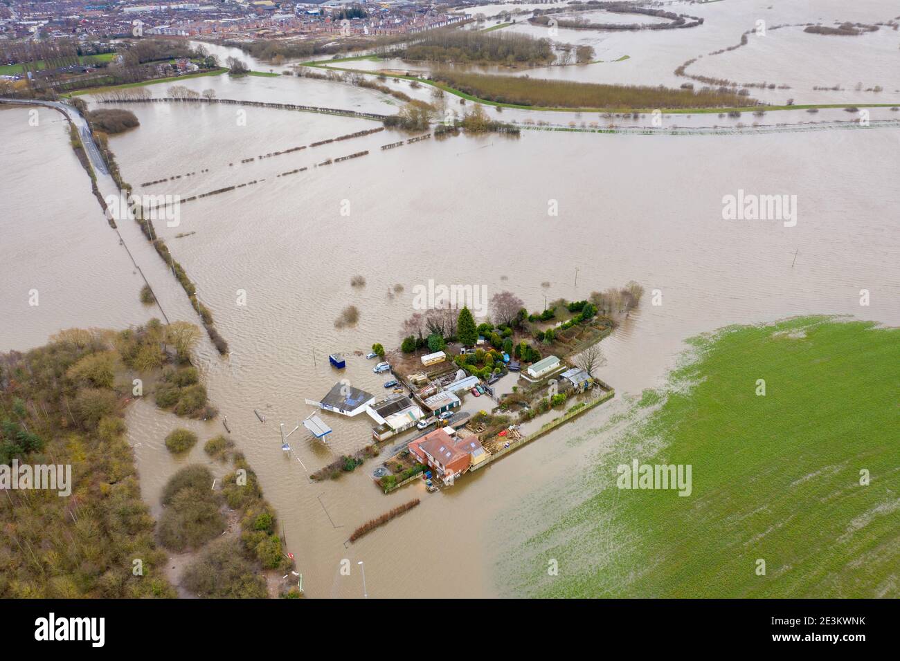 Aerial drone photo of the town of Allerton Bywater near Castleford in