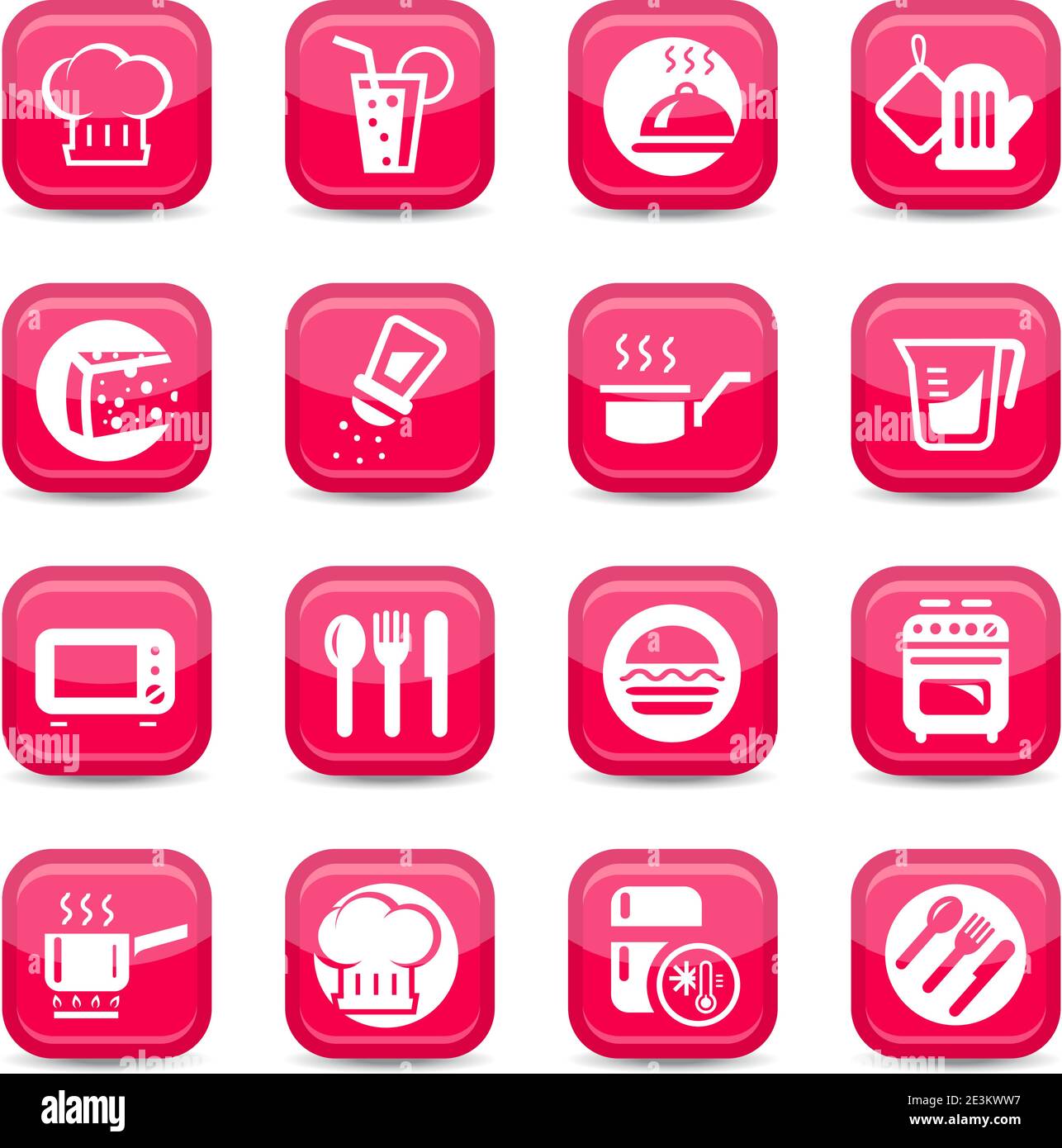 Kitchen Icon Set for web and mobile. All elements are grouped. Stock Vector
