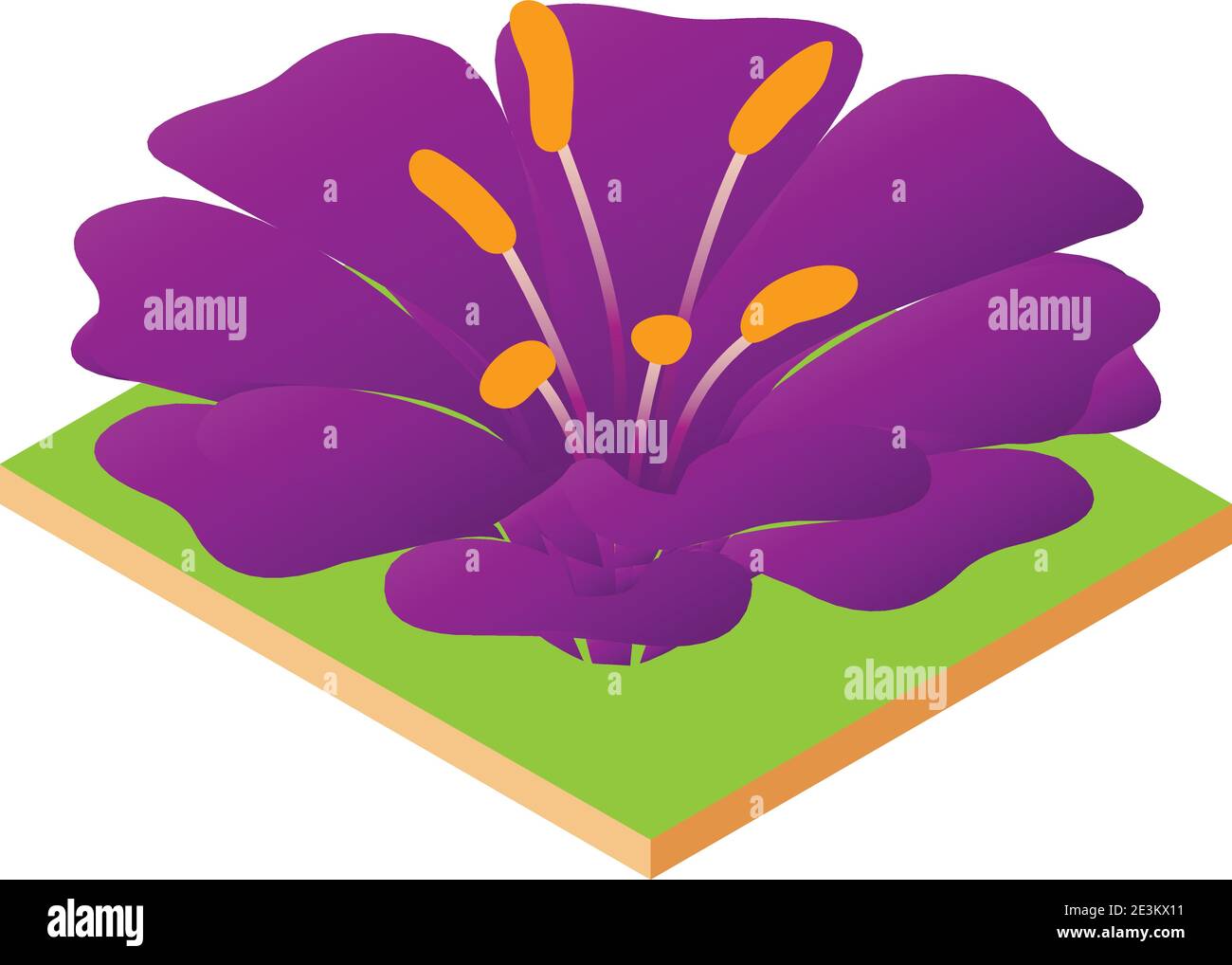 Violet flower icon. Isometric illustration of violet flower vector icon for web Stock Vector
