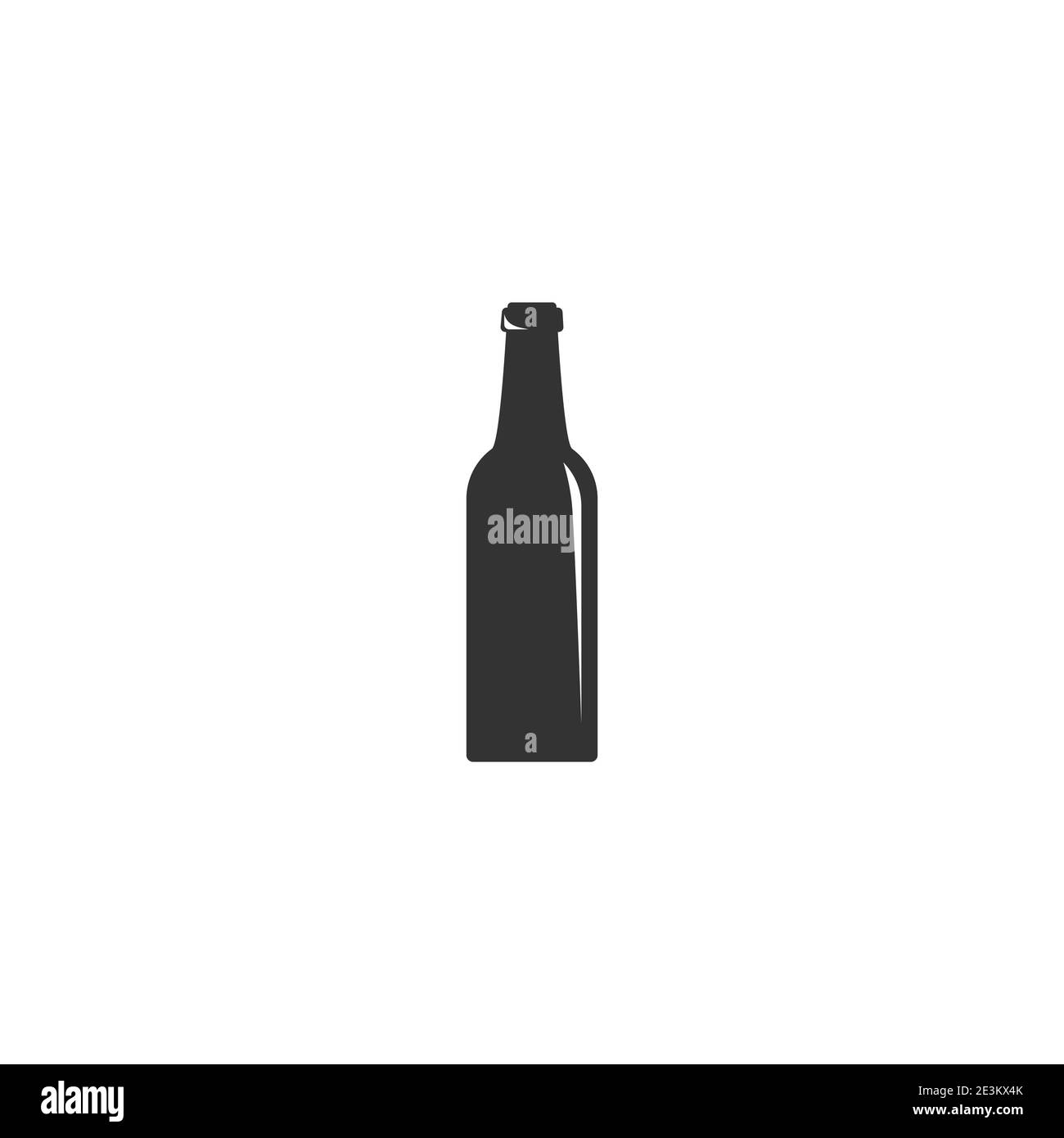 beer or ale bottle with bubbles. Bar, pub, brew symbol. Alcohol, drinks shop, stor, menu item icon. Vector illustration isolated on white. Stock Vector