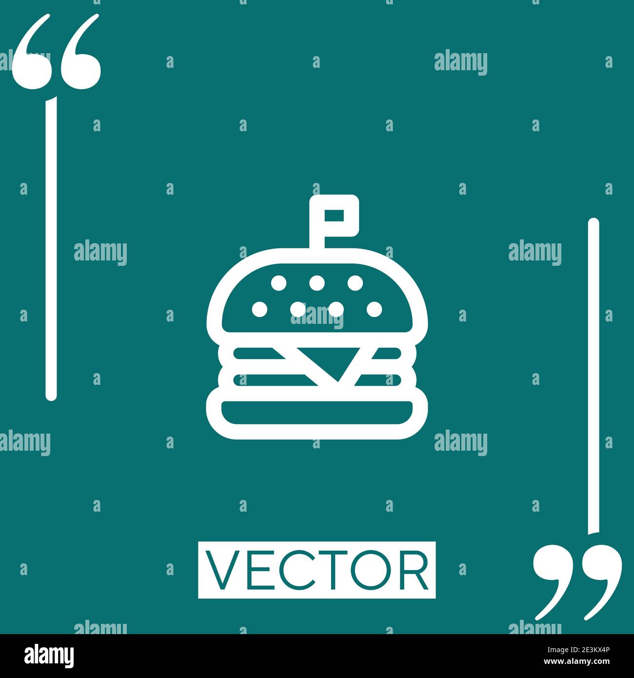 hamburger vector icon Linear icon. Editable stroked line Stock Vector