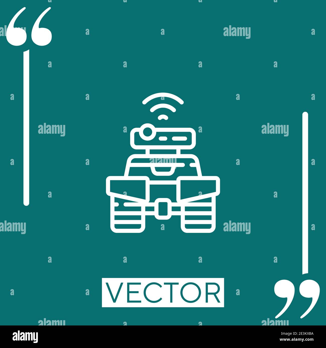 robot vector icon Linear icon. Editable stroke line Stock Vector