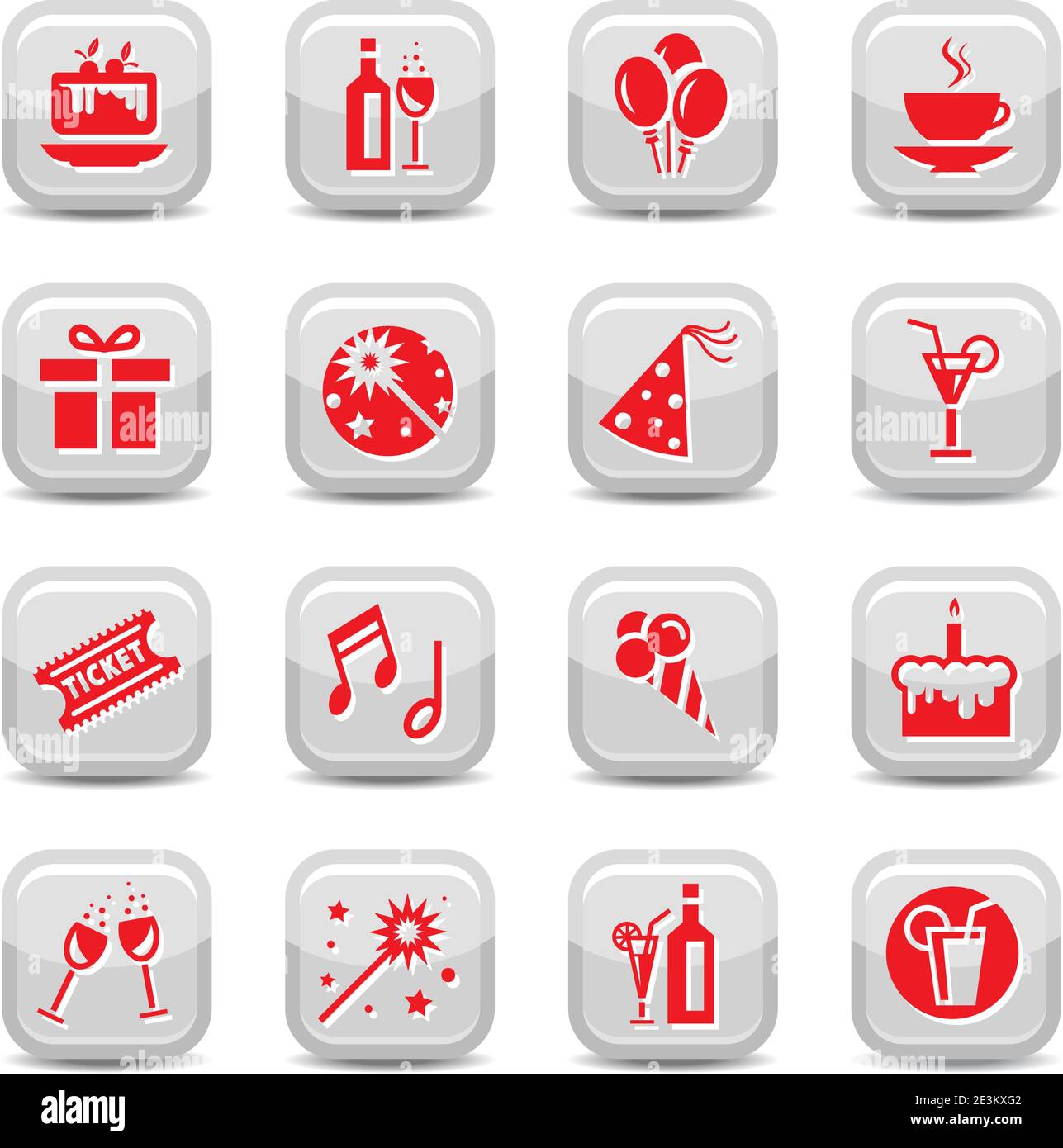 Celebrate Icon Set for web and mobile. All elements are grouped. Stock Vector