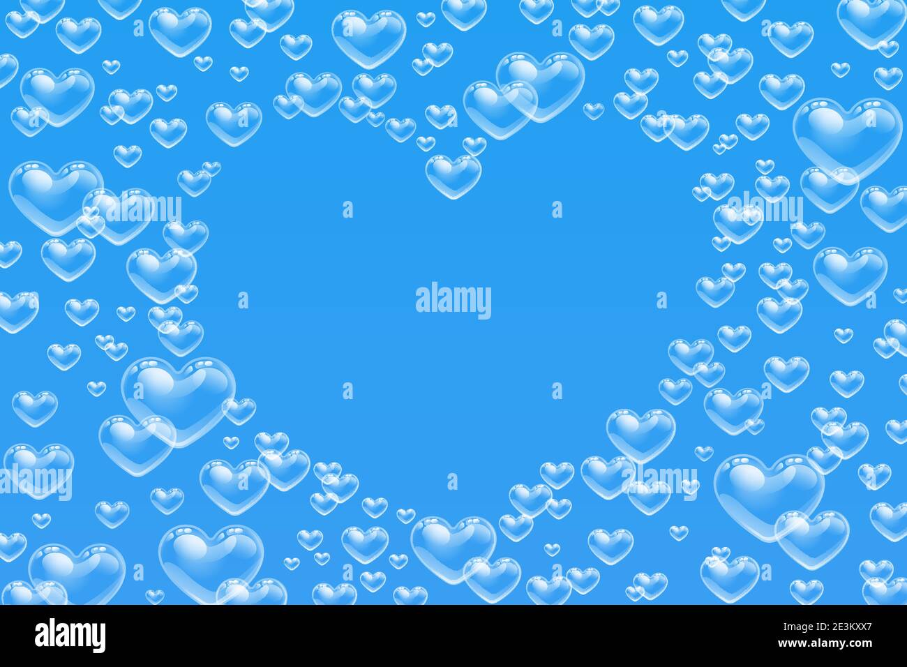 Heart shaped bubbles frame with empty space text Stock Vector