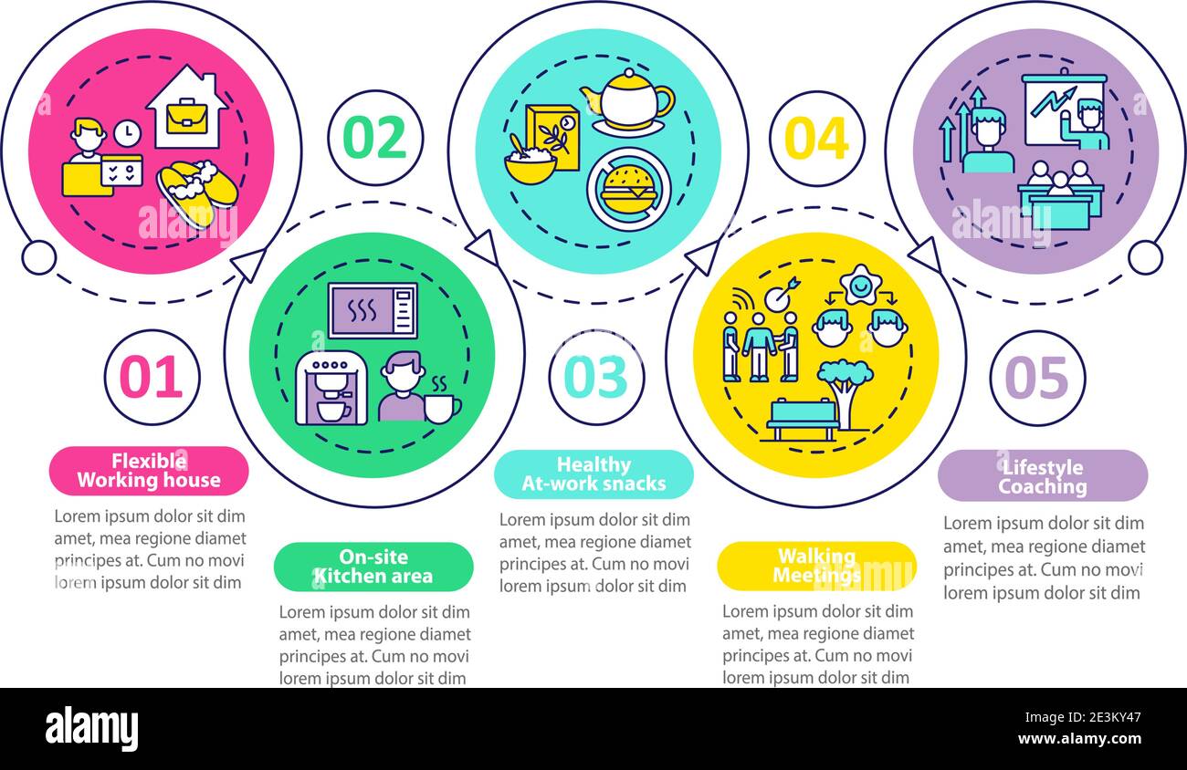 Workspace wellness vector infographic template Stock Vector