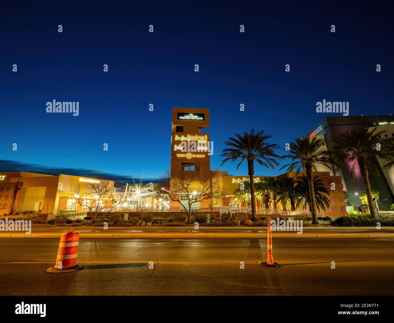 Las Vegas, JAN 8, 2021 - Night view of the Las Vegas North Premium Outlets  Stock Photo - Alamy
