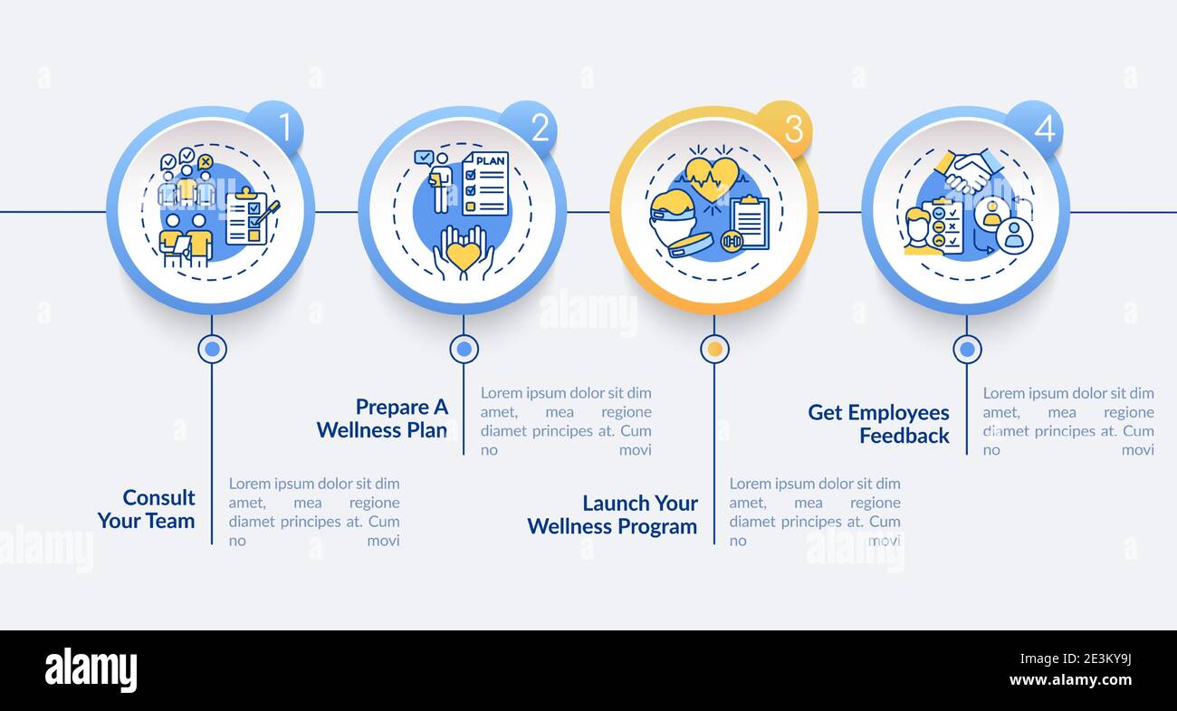Workspace wellbeing success vector infographic template Stock Vector