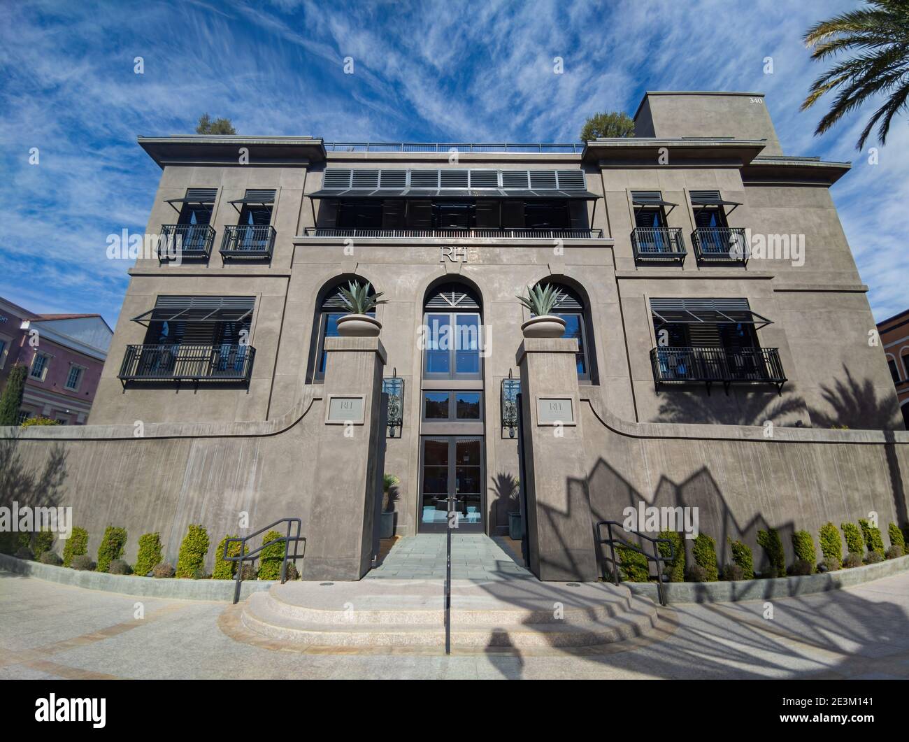 Las Vegas, JAN 18, 2021 Sunny exterior view of the RH Furniture store