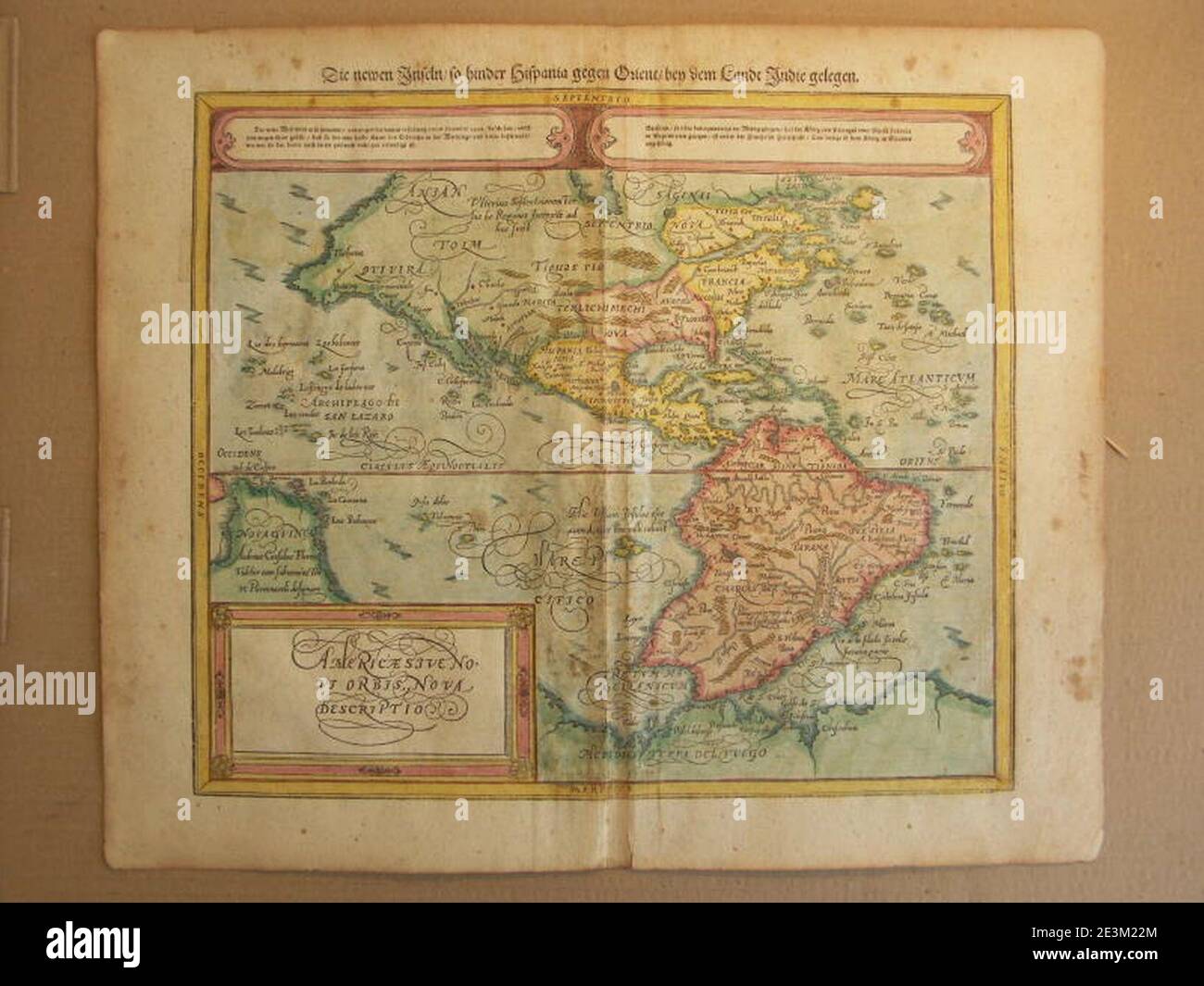 Map of Americas(1600) . Stock Photo