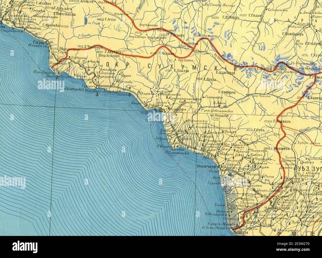 Map Of Abkhazia 1903 Stock Photo Alamy   Map Of Abkhazia 1903 2E3M270 