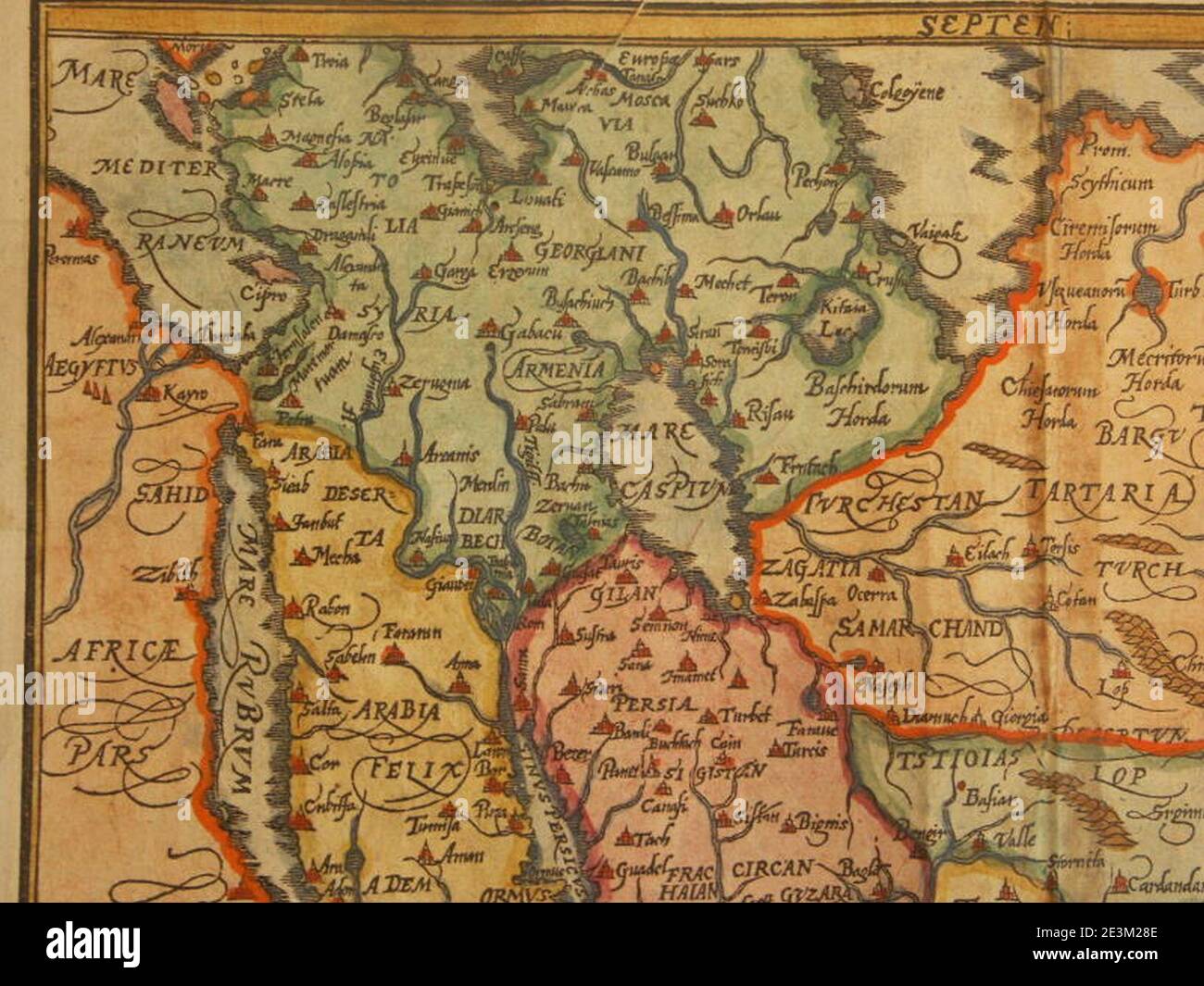 Map of Asia (1600) North West Stock Photo - Alamy