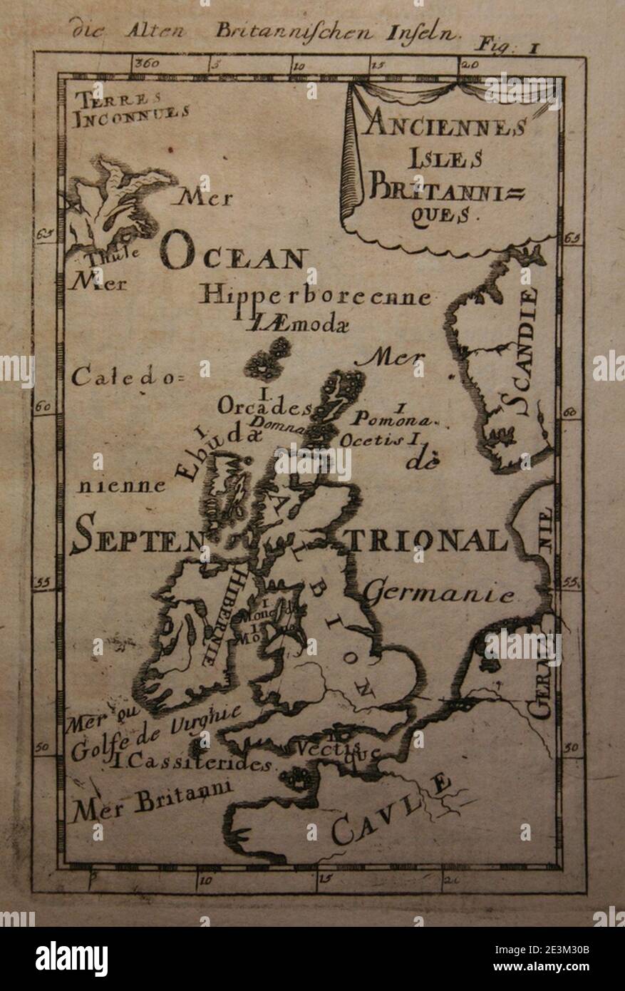 Map of the ancient British Isles, 1685 Stock Photo Alamy