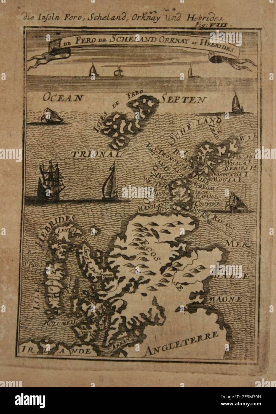 Map of Scotland and islands north of it, 1685 Stock Photo - Alamy