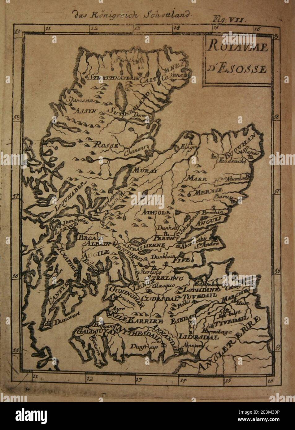 Map of Scotland, 1685 Stock Photo - Alamy