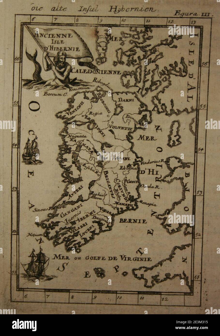 Map of ancient Ireland, 1685. Stock Photo