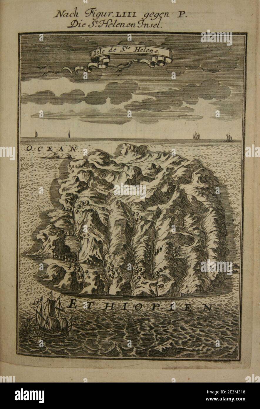 Map of St. Helena, 1685 Stock Photo - Alamy
