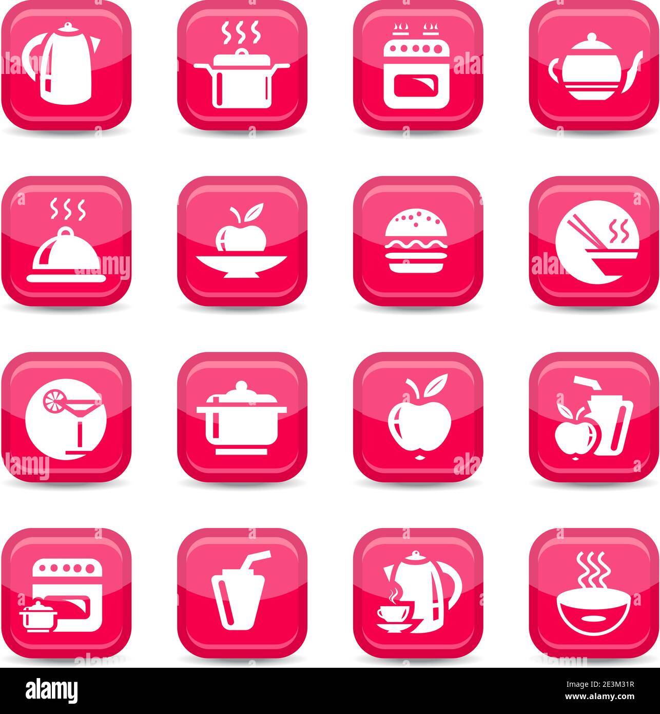 Kitchen Icon Set for web and mobile. All elements are grouped. Stock Vector