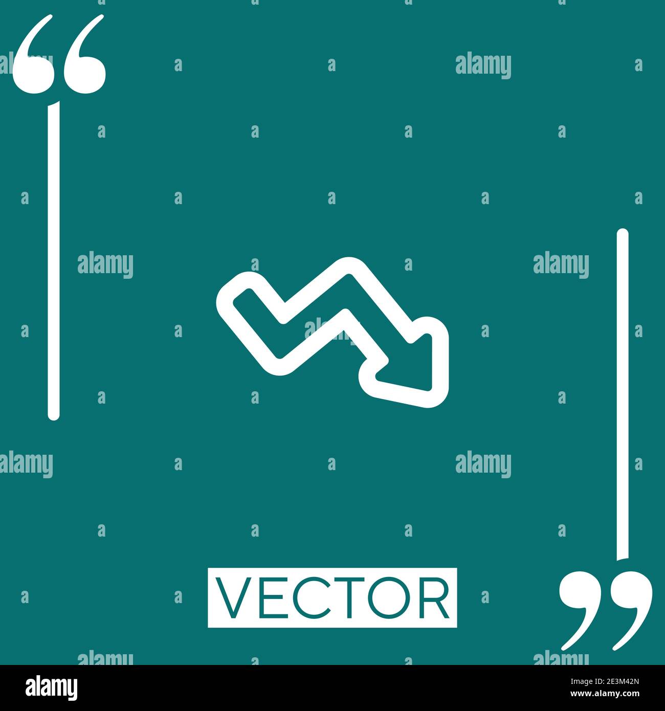 business down arrow outline vector icon Linear icon. Editable stroke ...