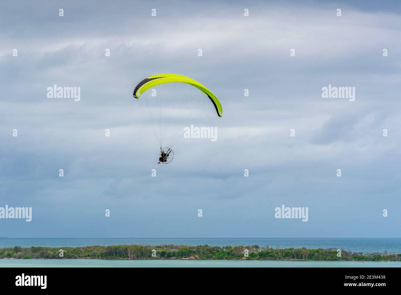 Power paragliding on the Sunshine Coast in Queensland, Australia Stock