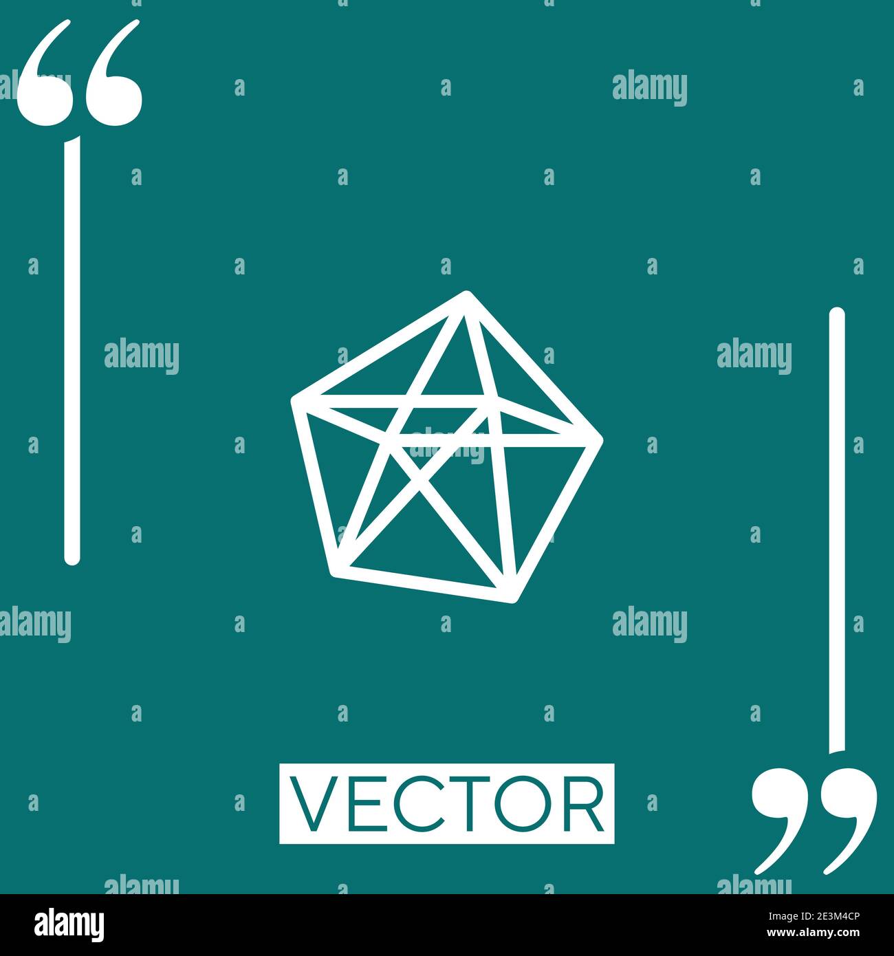 dodecahedron vector icon Linear icon. Editable stroked line Stock Vector