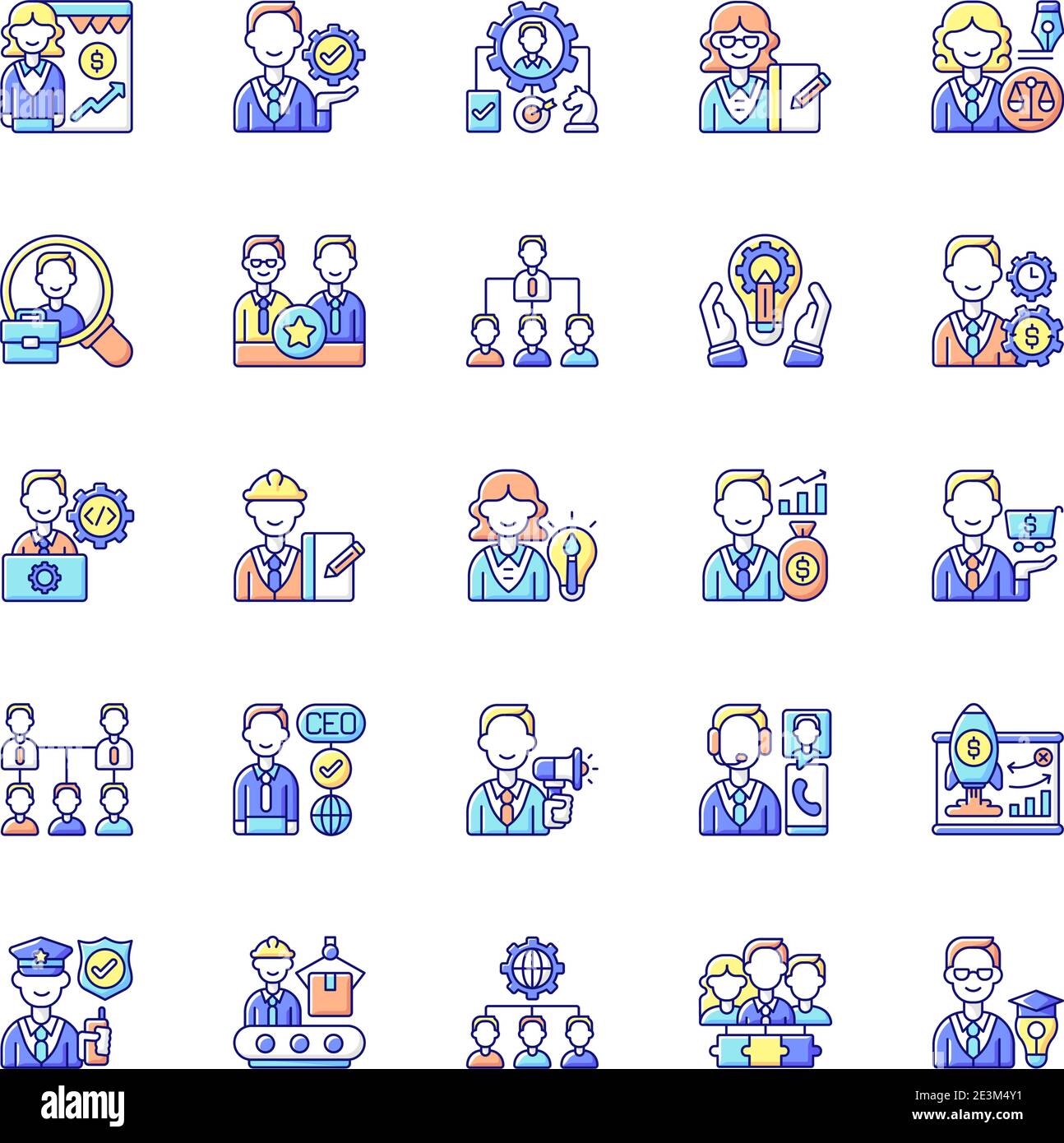 Company structure RGB color icons set Stock Vector Image & Art - Alamy