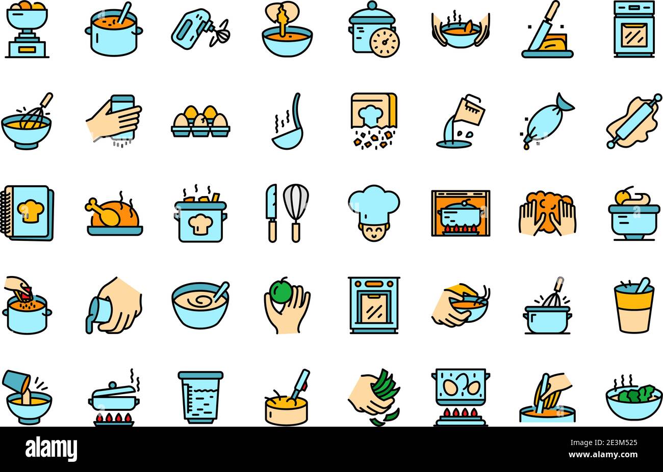 Hands cooking stir fry Stock Vector Images - Alamy
