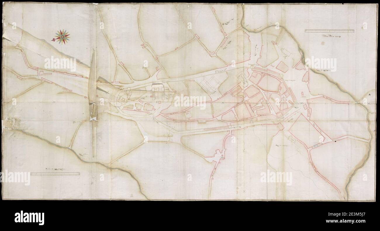 Mapa de Guimarães em 1570 a Stock Photo - Alamy