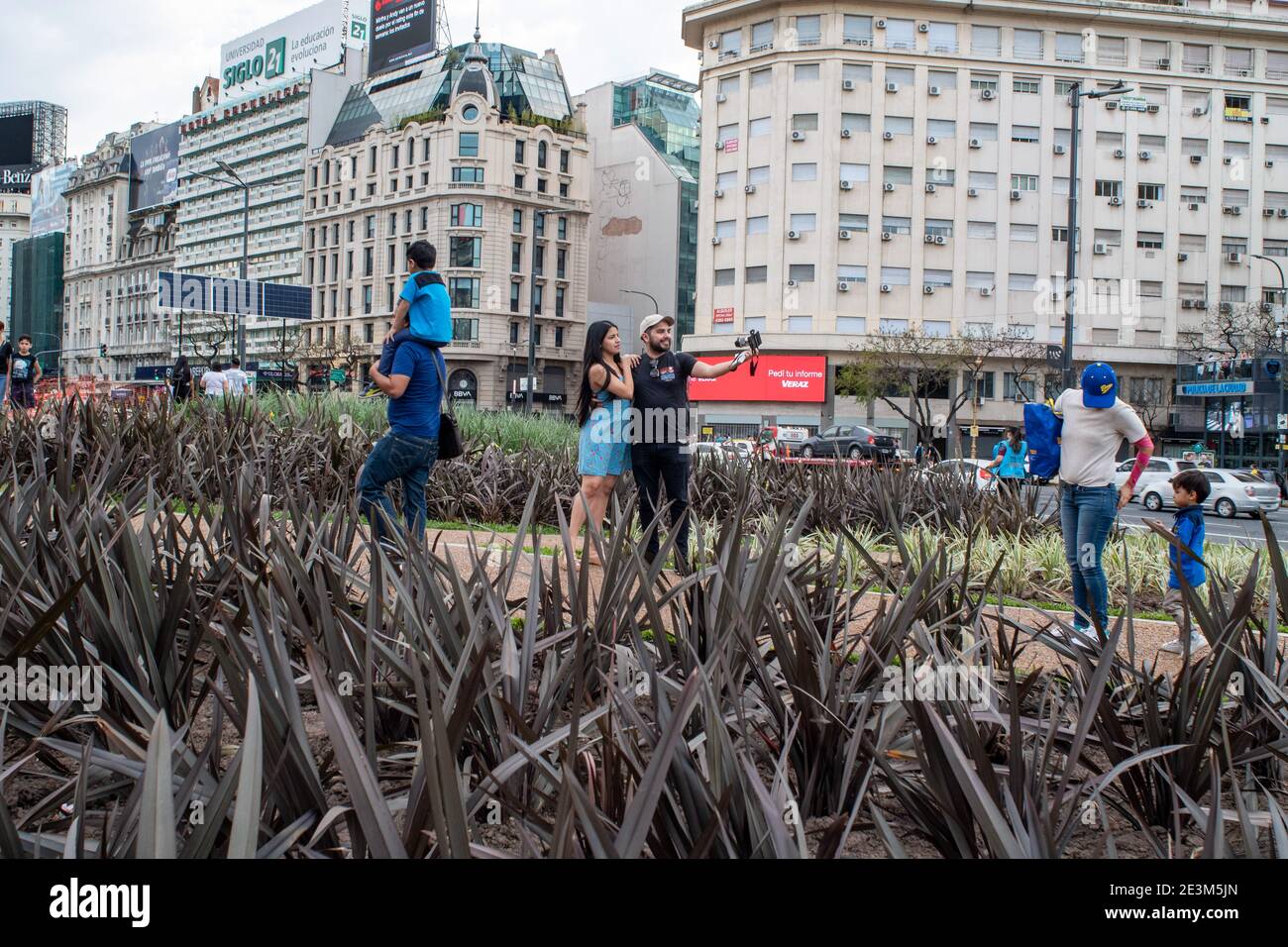 Buenos Aires, Argentina. 26th Oct, 2019. Tourists take selfies at the Obelisco.Known for its eclectic European architecture and a rich cultural life, Buenos Aires, with a population of about 3 million people (16 if you consider the Greater Buenos Aires) is thriving and full of life, a city with a rhythm of its own. Credit: Patricio Murphy/SOPA Images/ZUMA Wire/Alamy Live News Stock Photo