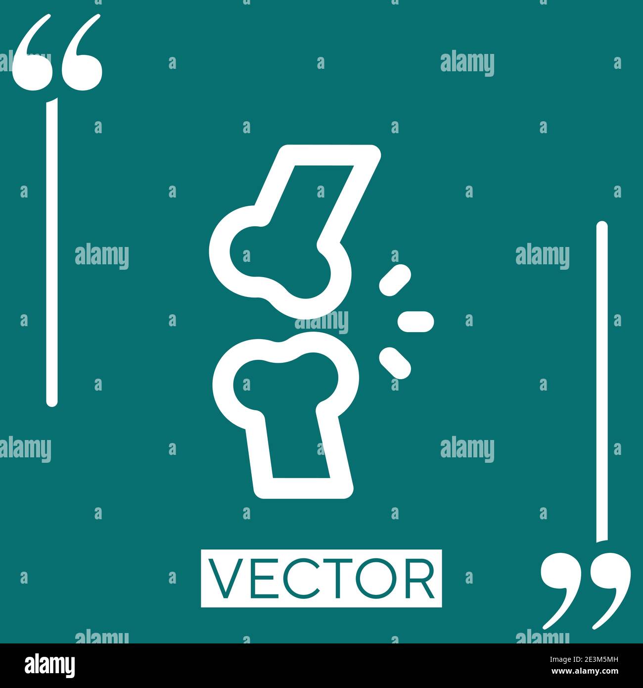 broken bone vector icon Linear icon. Editable stroked line Stock Vector