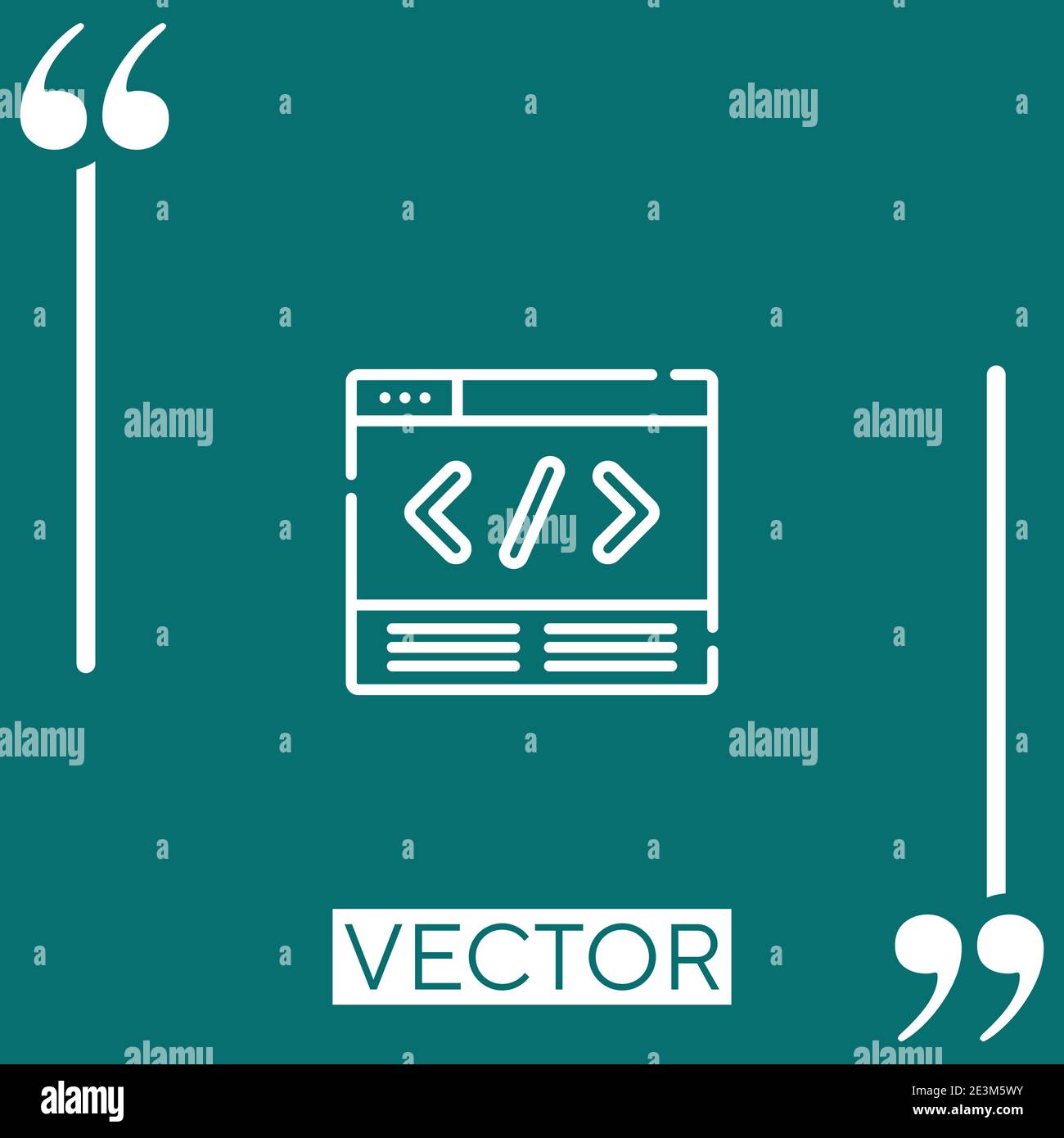 coding vector icon Linear icon. Editable stroke line Stock Vector