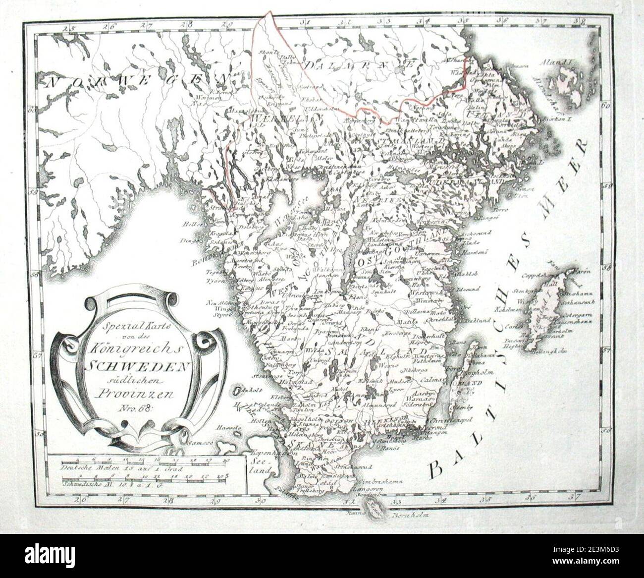Map of Sweden in 1791 by Reilly 068 Stock Photo Alamy