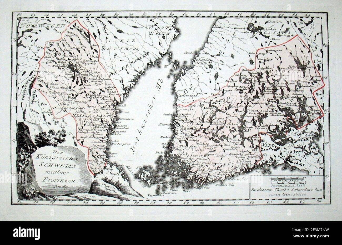 Map of Sweden in 1791 by Reilly 069. Stock Photo