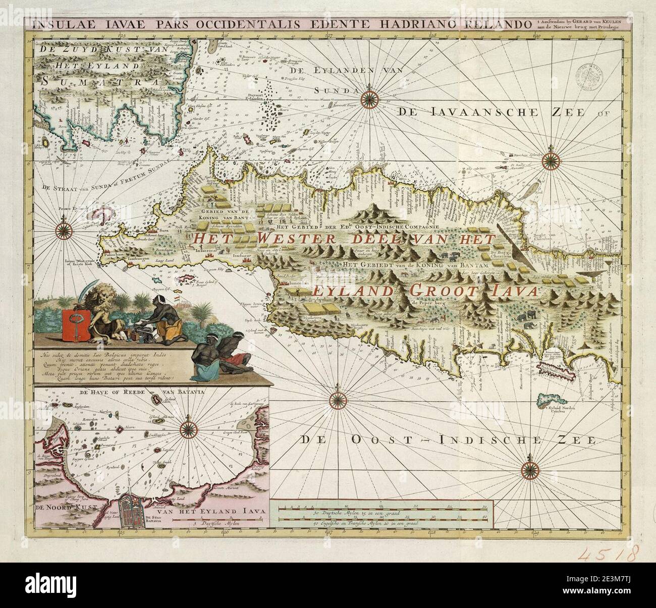 Map of Western Java (1718 Stock Photo - Alamy