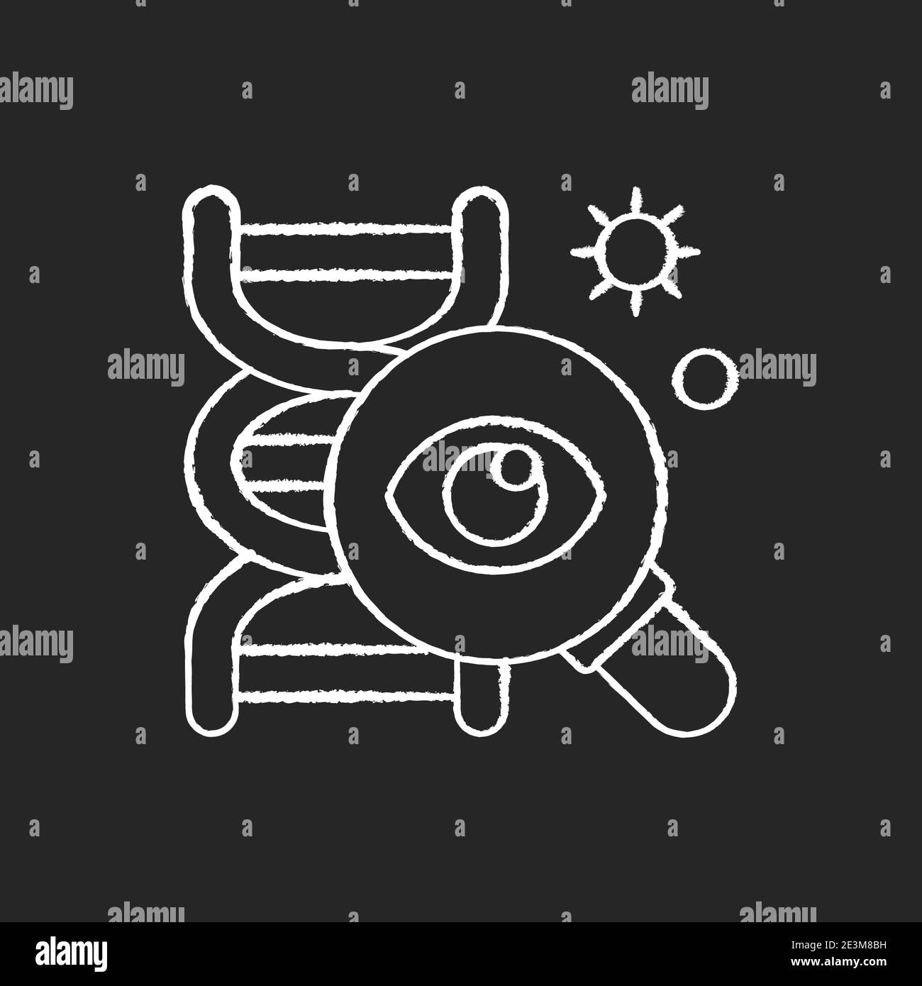 Genetic research chalk white icon on black background Stock Vector ...