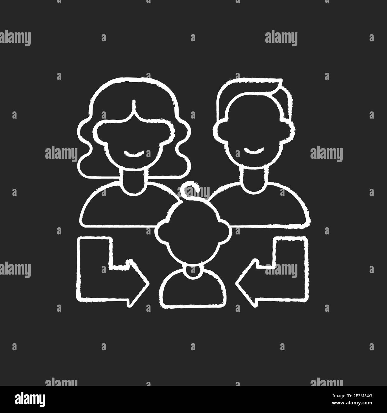 Heredity chalk white icon on black background Stock Vector Image & Art ...