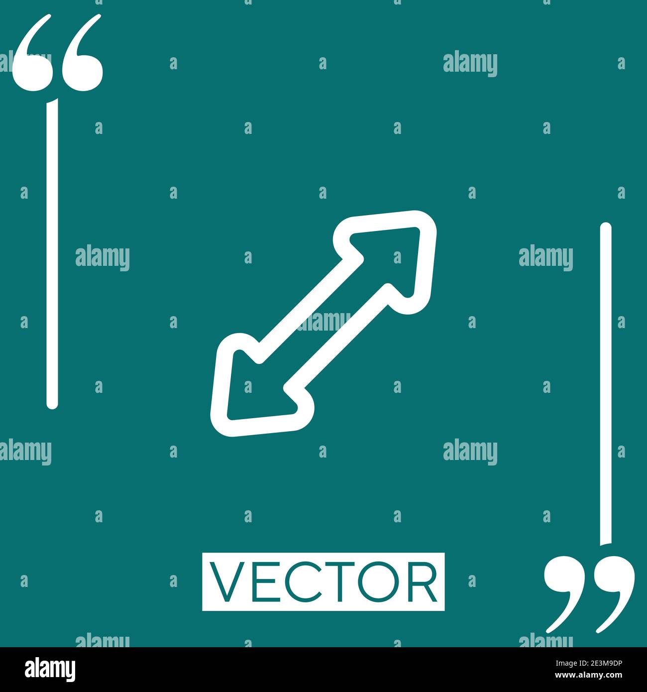 double arrow outline vector icon Linear icon. Editable stroke line ... image.