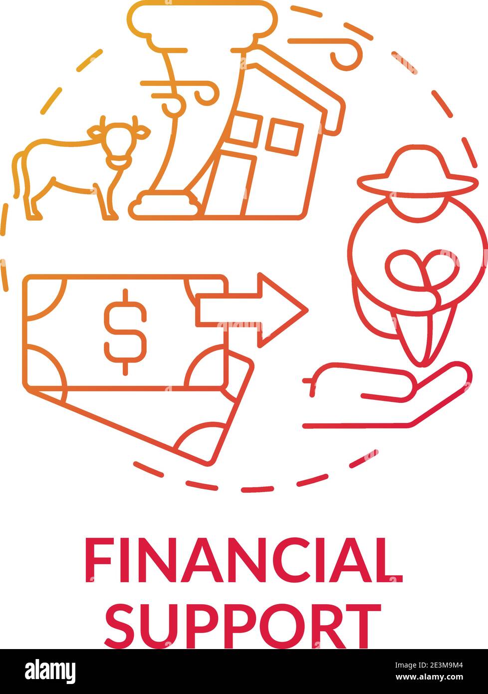 Financial support of ecology initiative concept icon Stock Vector Image ...