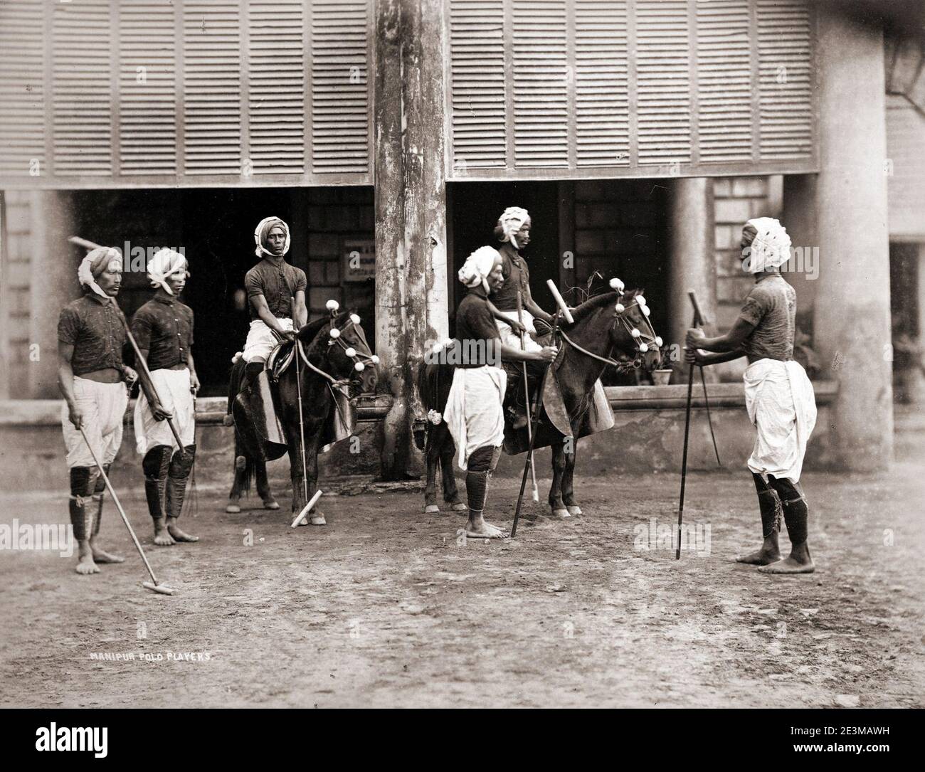Manipur Polo Players 1875. Stock Photo