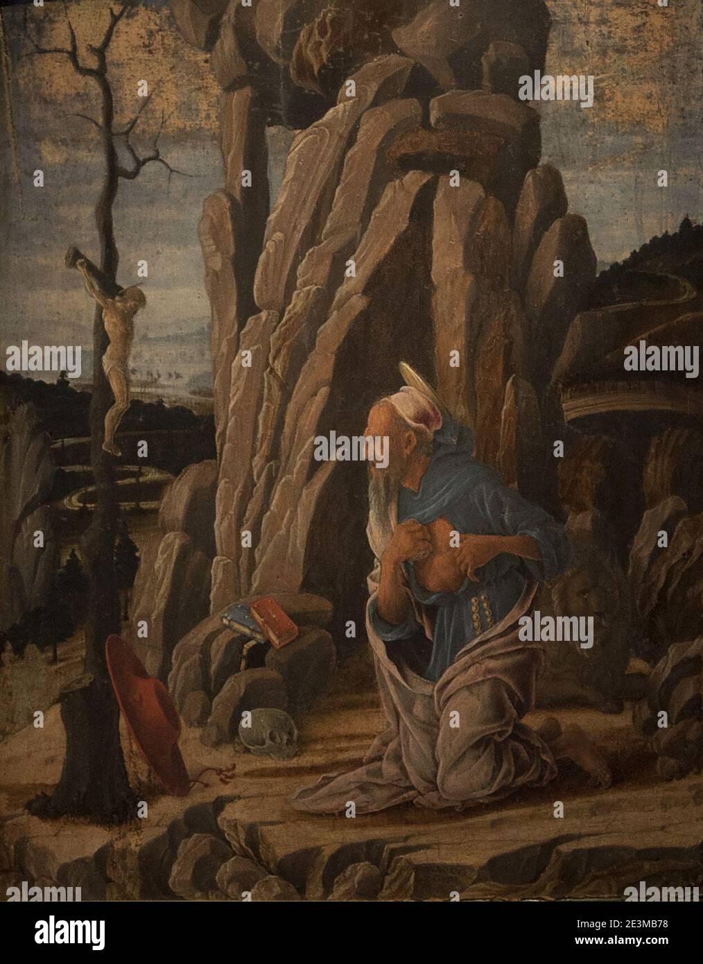 Marco Zoppo (1433-1478) - De Boetvaardige Hiëronymus (1470) - Bologna Pinacoteca Nazionale - 26-04-2012 9-18-30. Stock Photo