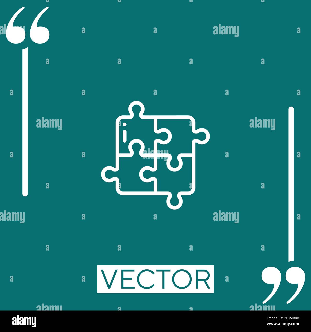 Jigsaw vector icon Linear icon. Editable stroke line Stock Vector